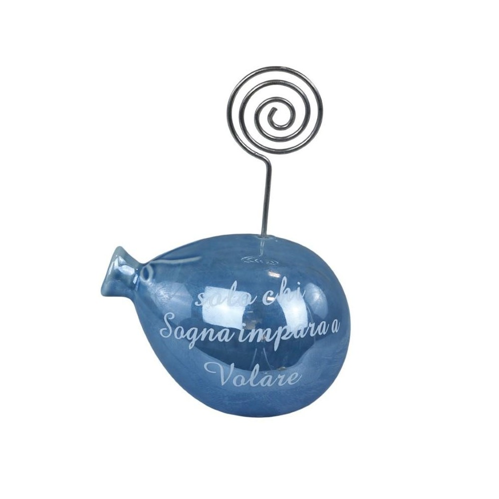 PALLONCINO CLIP LED BLU PERLATO C FRASE